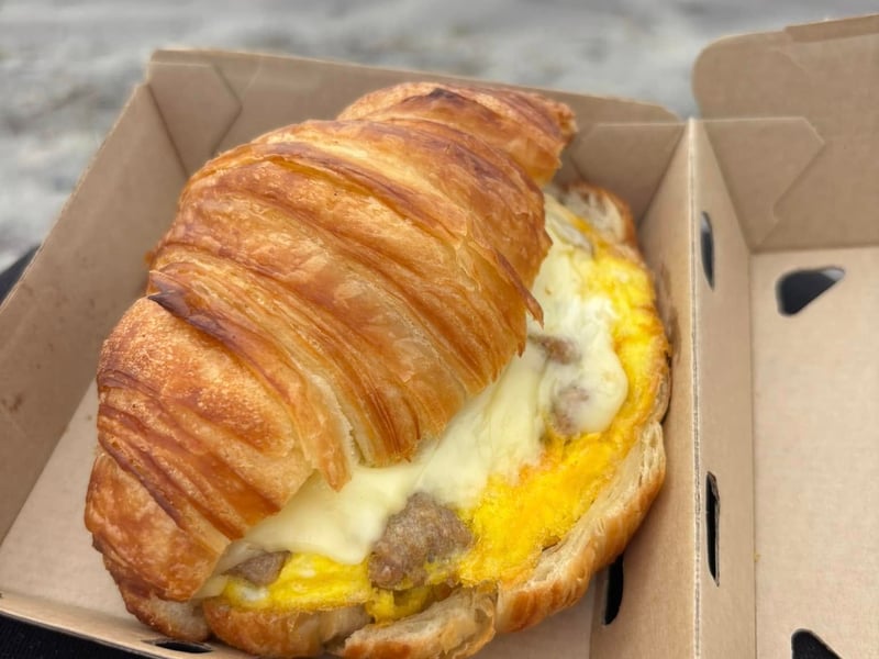 Fresh-baked breakfast croissant