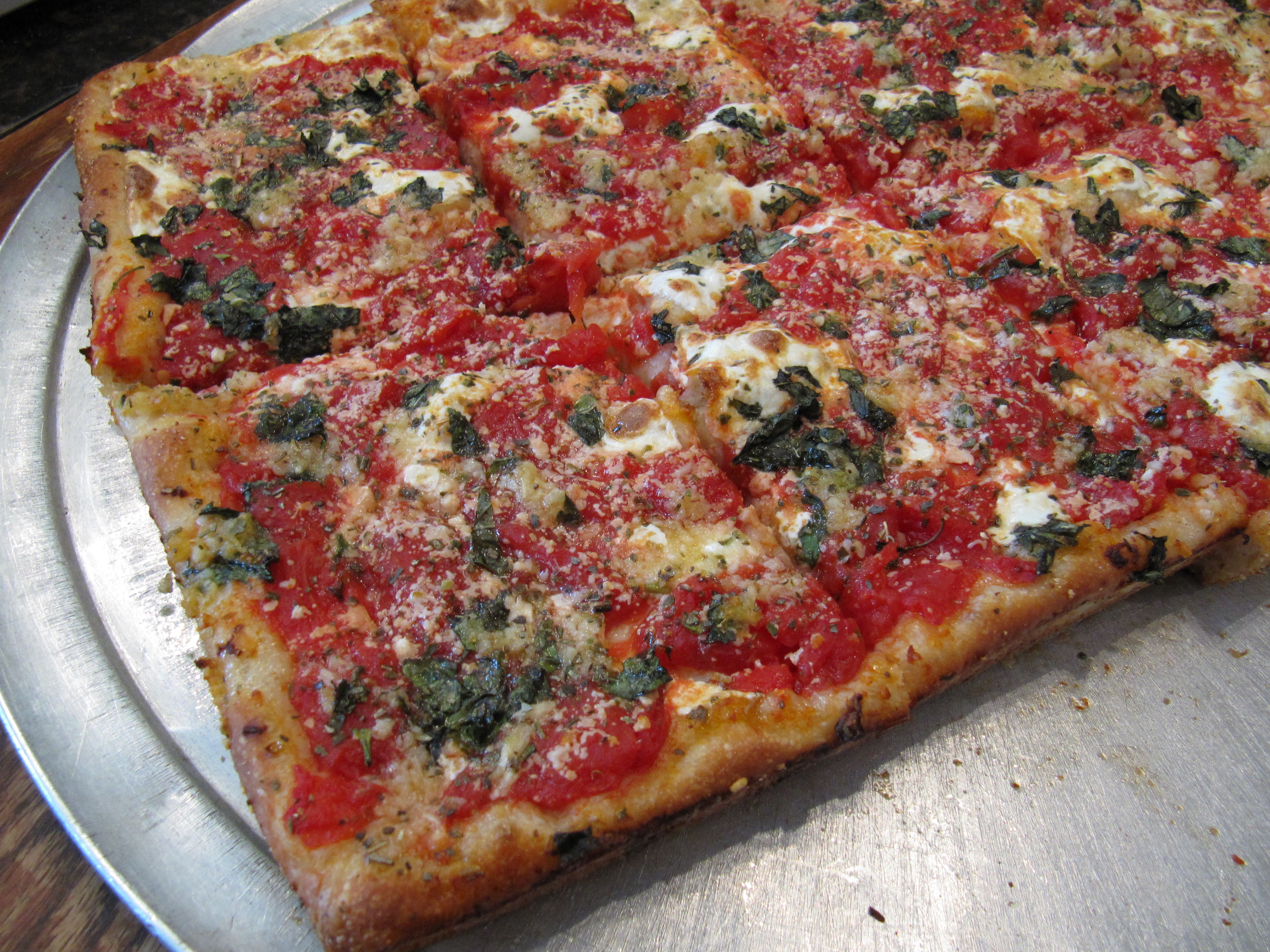 Grandma pizza made with Zorro's dough