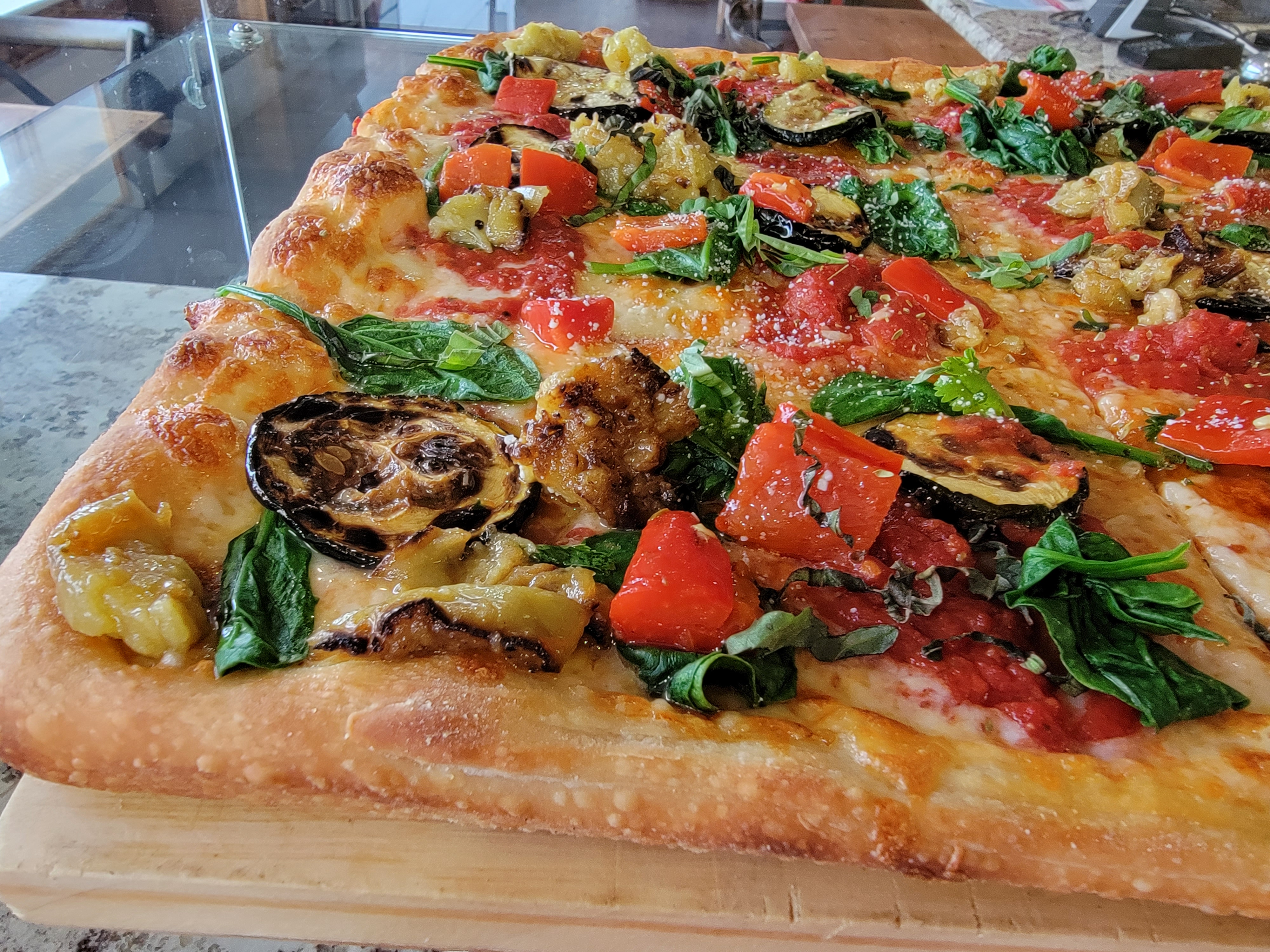 Square Sicilian-style pizza
